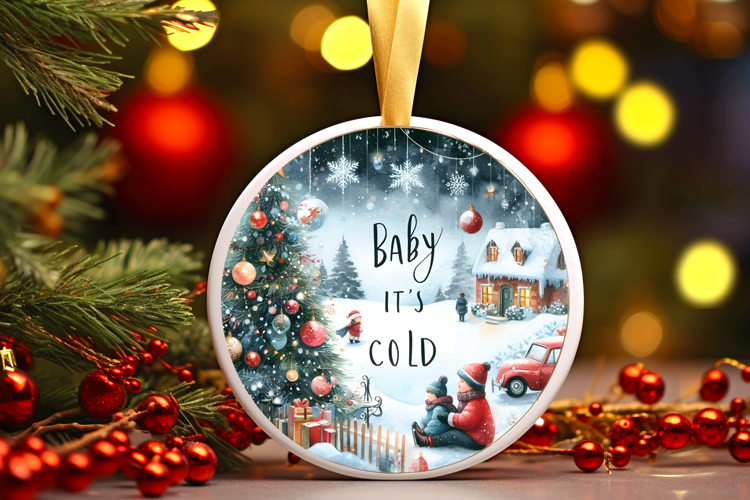 Round Christmass Ornament Sublimation|Clipart