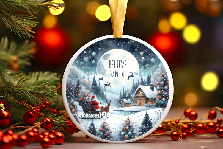 Round Christmass Ornament Sublimation|Clipart