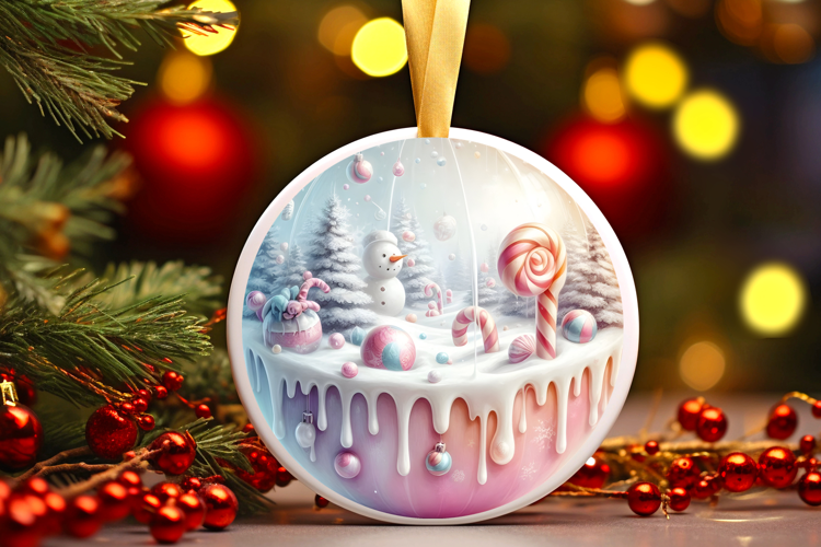 Round Christmass Ornament Sublimation|Clipart