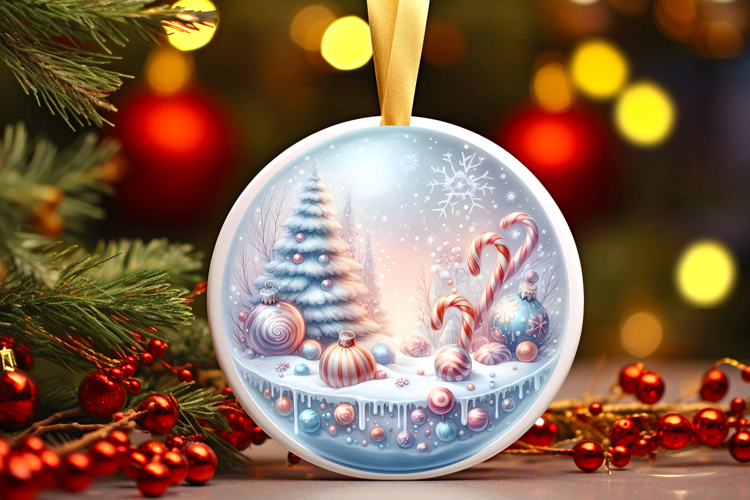 Round Christmass Ornament Sublimation|Clipart