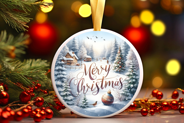 Round Christmass Ornament Sublimation|Clipart