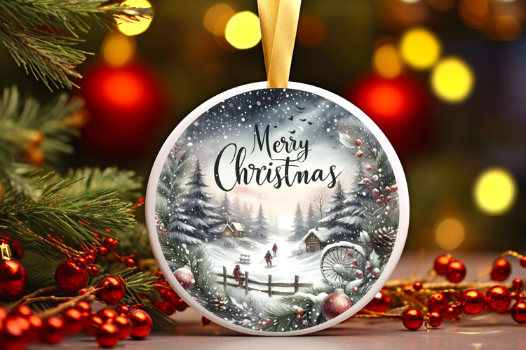Round Christmass Ornament Sublimation|Clipart