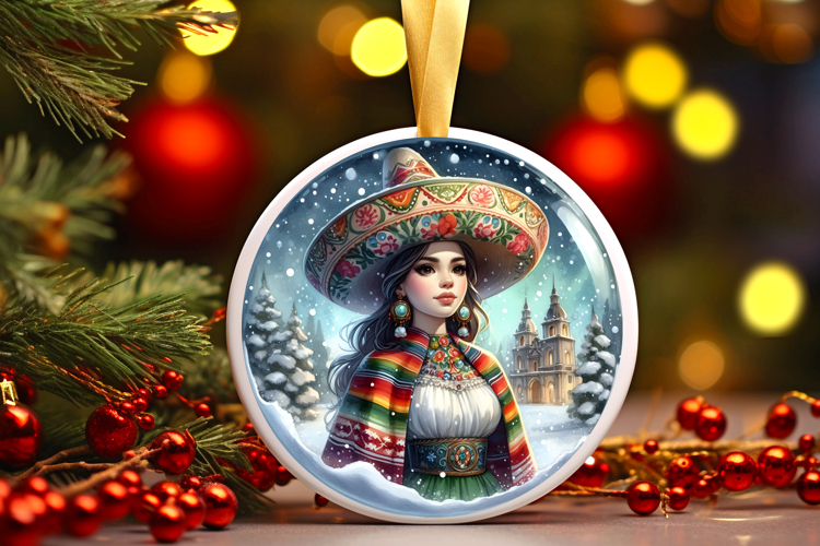 Round Christmass Ornament Sublimation|Clipart