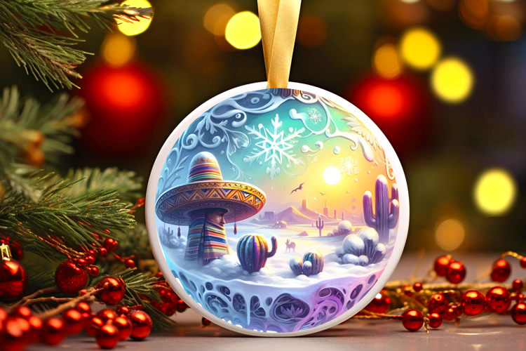 Round Christmass Ornament Sublimation|Clipart