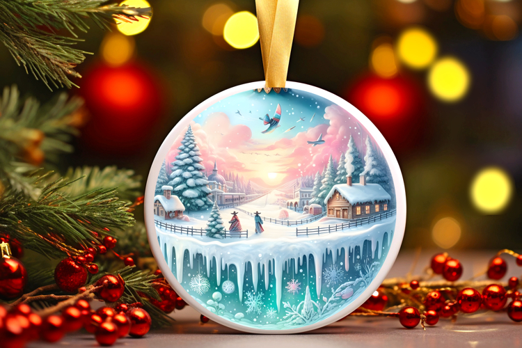 Round Christmass Ornament Sublimation|Clipart