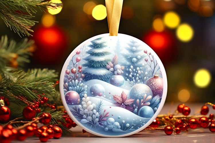 Round Christmass Ornament Sublimation|Clipart