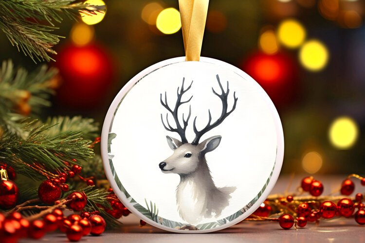 Round Christmass Ornament Sublimation|Clipart example image 1