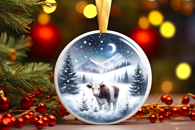 Round Christmass Ornament Sublimation|Clipart