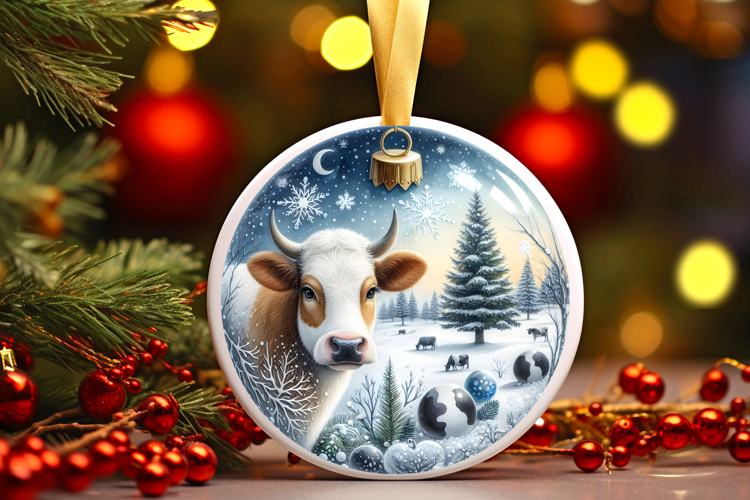 Round Christmass Ornament Sublimation|Clipart