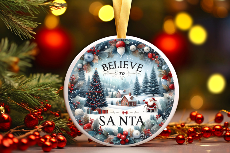 Round Christmass Ornament Sublimation|Clipart