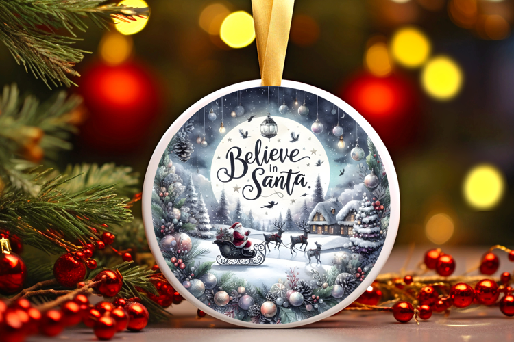 Round Christmass Ornament Sublimation|Clipart