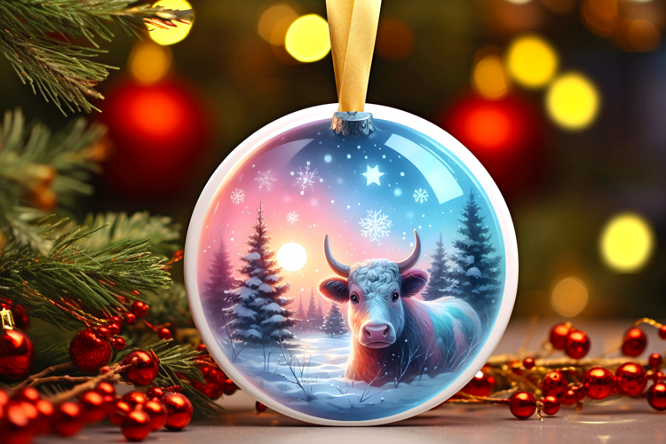 Round Christmass Ornament Sublimation|Clipart
