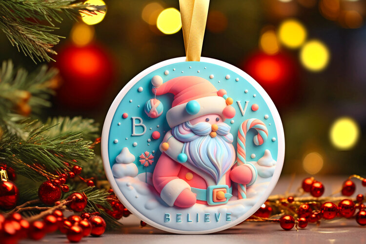 Round Christmass Ornament Sublimation|Clipart example image 1