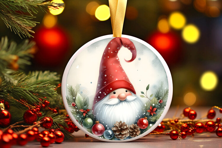 Round Christmass Ornament Sublimation|Clipart example image 1