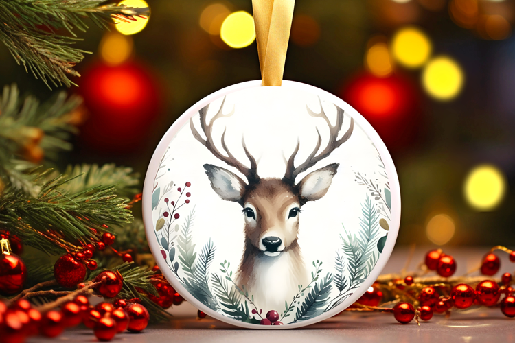 Round Christmass Ornament Sublimation|Clipart