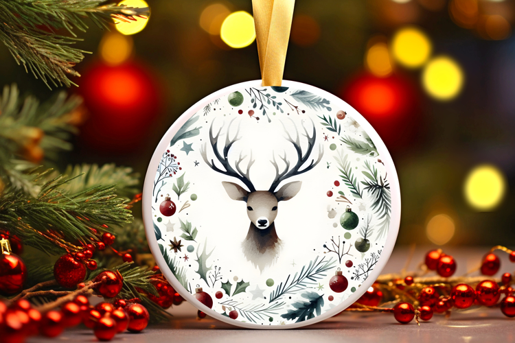 Round Christmass Ornament Sublimation|Clipart