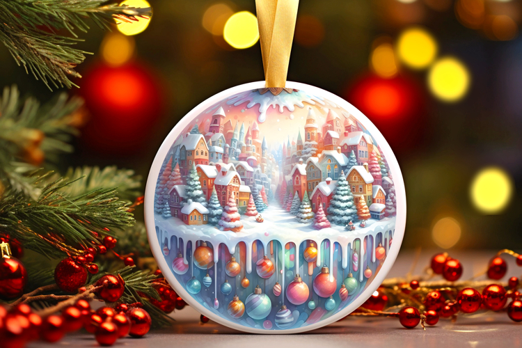 Round Christmass Ornament Sublimation|Clipart