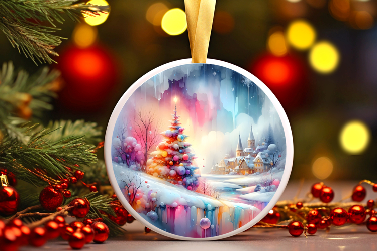 Round Christmass Ornament Sublimation|Clipart