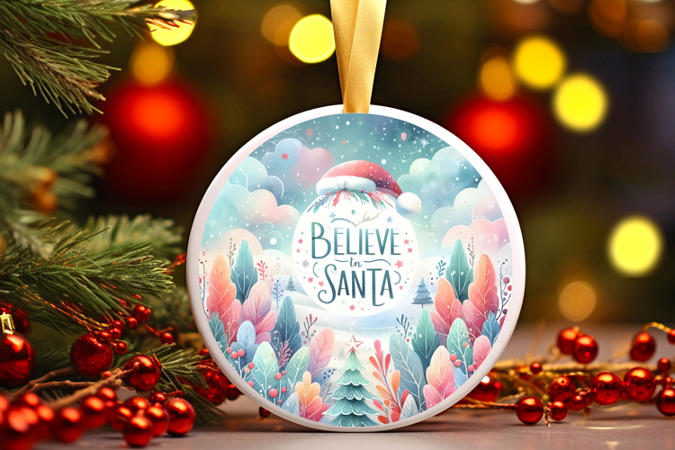 Round Christmass Ornament Sublimation|Clipart