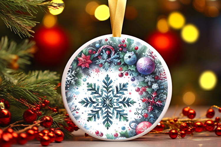 Round Christmass Ornament Sublimation|Clipart