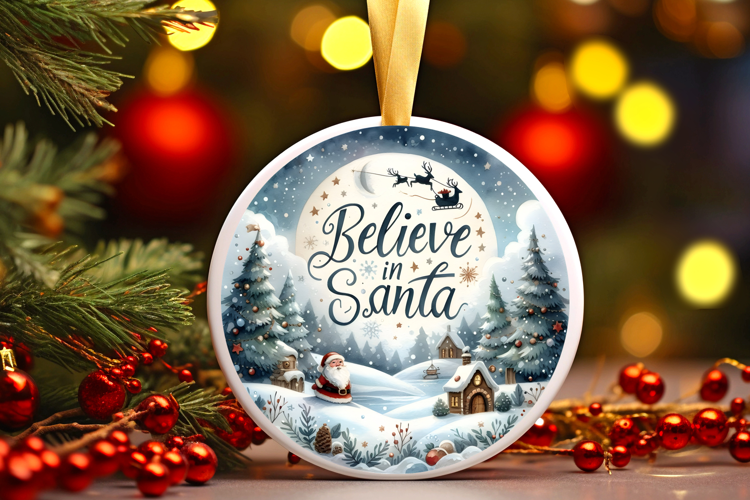 Round Christmass Ornament Sublimation|Clipart