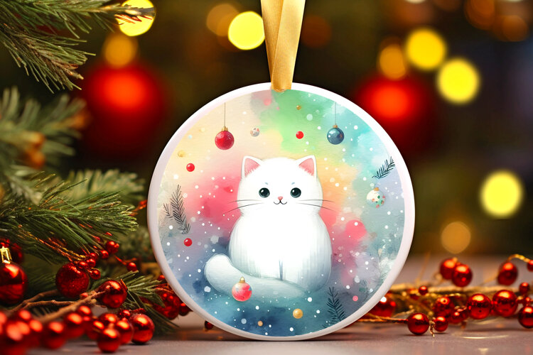 Round Christmass Ornament Sublimation|Clipart example image 1