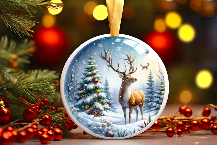 Round Christmass Ornament Sublimation|Clipart