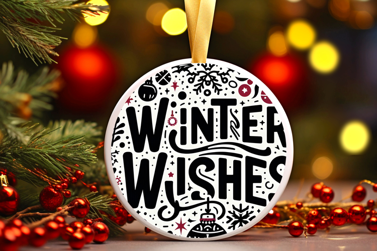 Round Christmass Ornament Sublimation|Clipart