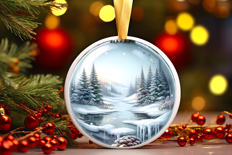 Round Christmass Ornament Sublimation|Clipart