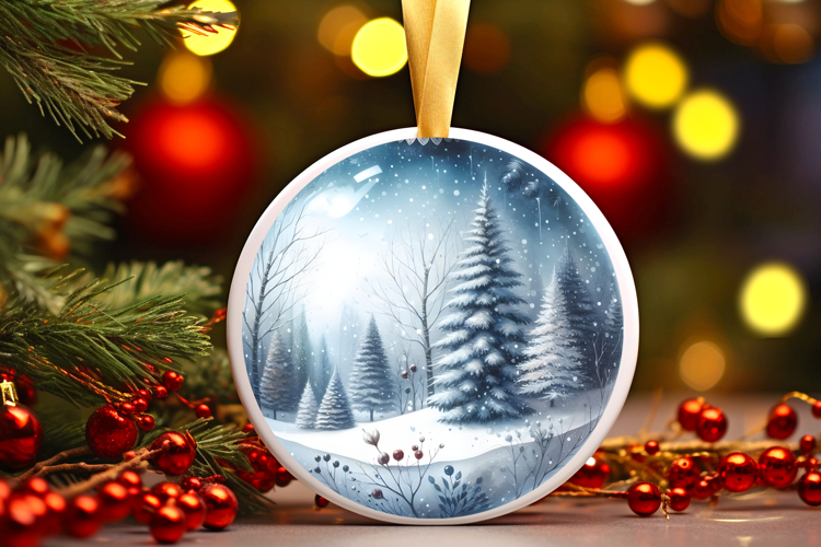 Round Christmass Ornament Sublimation|Clipart