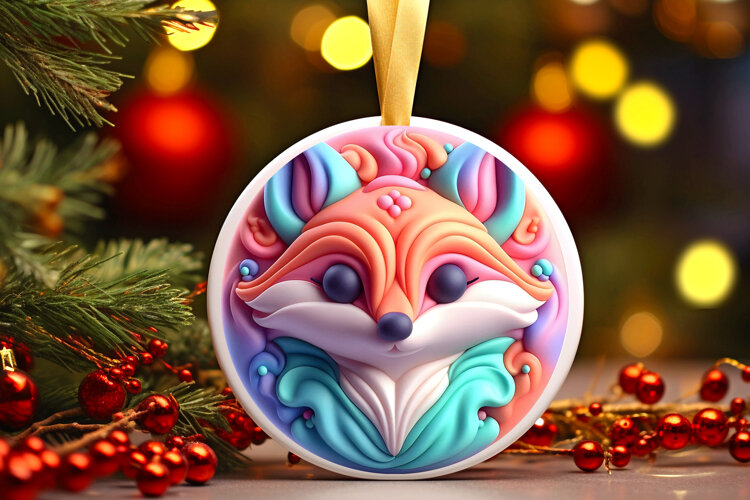 Round Christmass Ornament Sublimation|Clipart example image 1