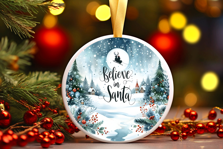 Round Christmass Ornament Sublimation|Clipart