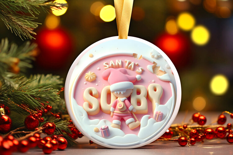 Round Christmass Ornament Sublimation|Clipart example image 1