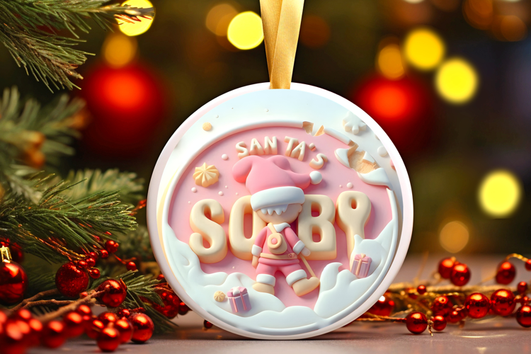 Round Christmass Ornament Sublimation|Clipart
