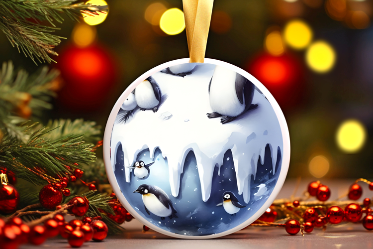 Round Christmass Ornament Sublimation|Clipart