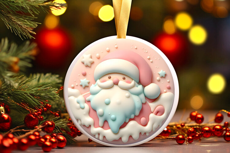 Round Christmass Ornament Sublimation|Clipart example image 1