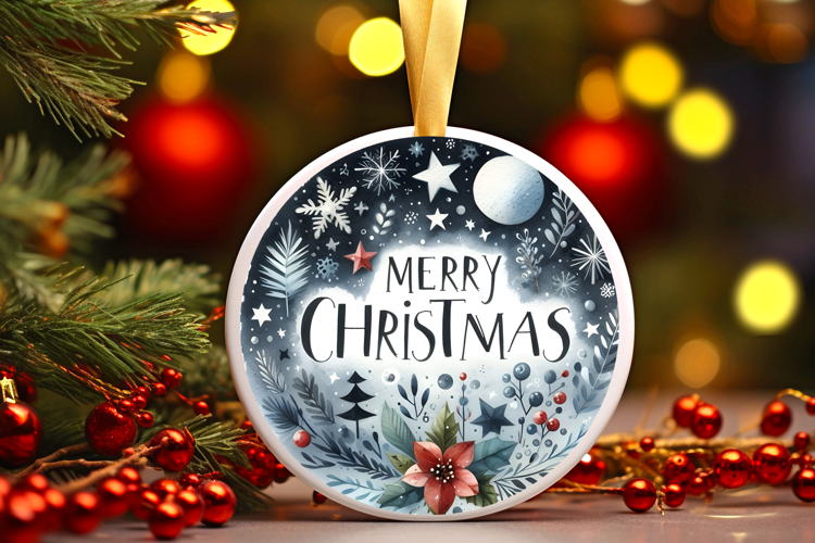 Round Christmass Ornament Sublimation|Clipart