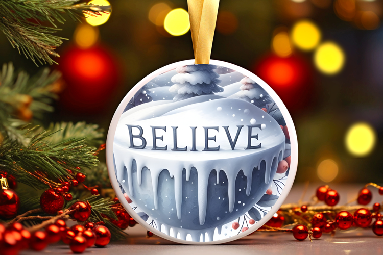 Round Christmass Ornament Sublimation|Clipart