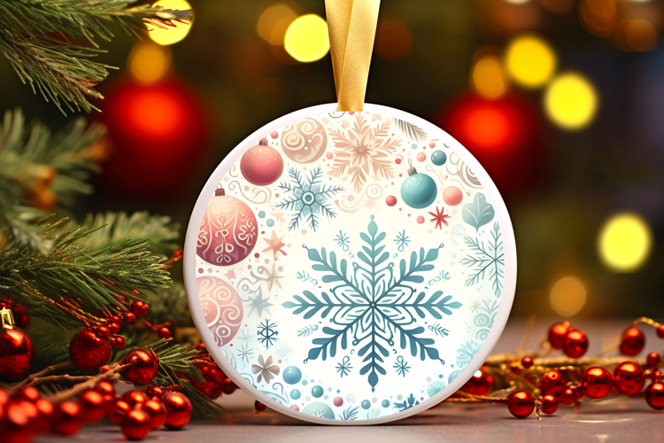 Round Christmass Ornament Sublimation|Clipart