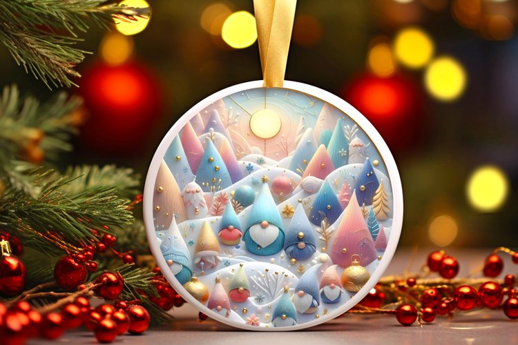 Round Christmas Ornament Sublimation|Clipart