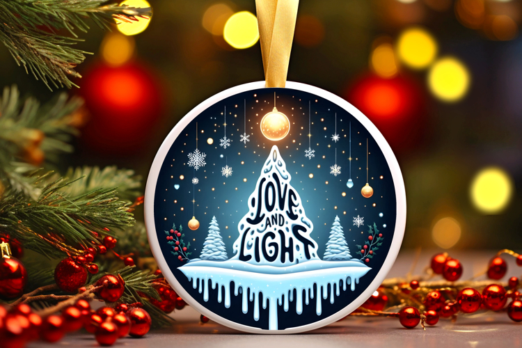 Round Christmass Ornament Sublimation|Clipart