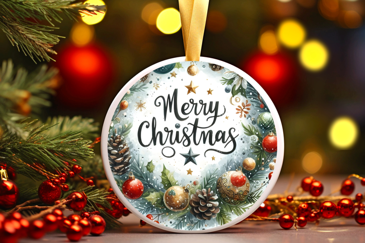 Round Christmass Ornament Sublimation|Clipart