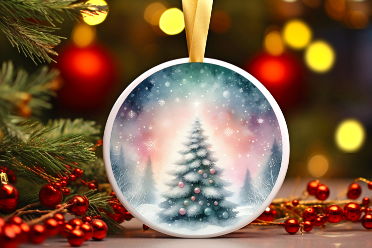 Round Christmass Ornament Sublimation|Clipart