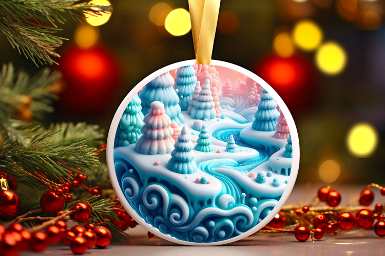 Round Christmass Ornament Sublimation|Clipart