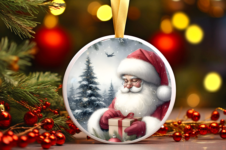 Round Christmass Ornament Sublimation|Clipart