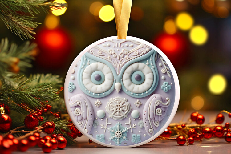 Round Christmass Ornament Sublimation|Clipart example image 1