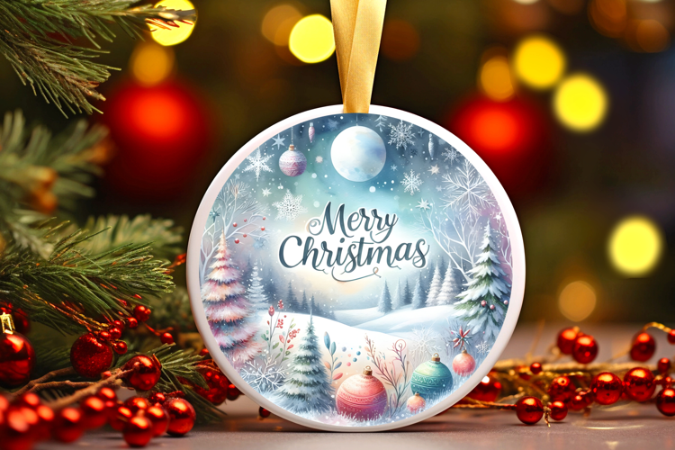 Round Christmass Ornament Sublimation|Clipart
