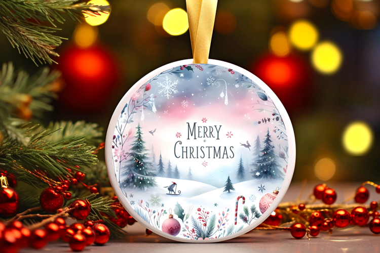 Round Christmass Ornament Sublimation|Clipart