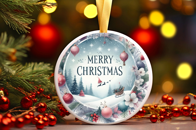 Round Christmass Ornament Sublimation|Clipart