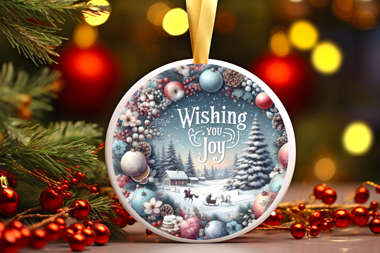 Round Christmass Ornament Sublimation|Clipart